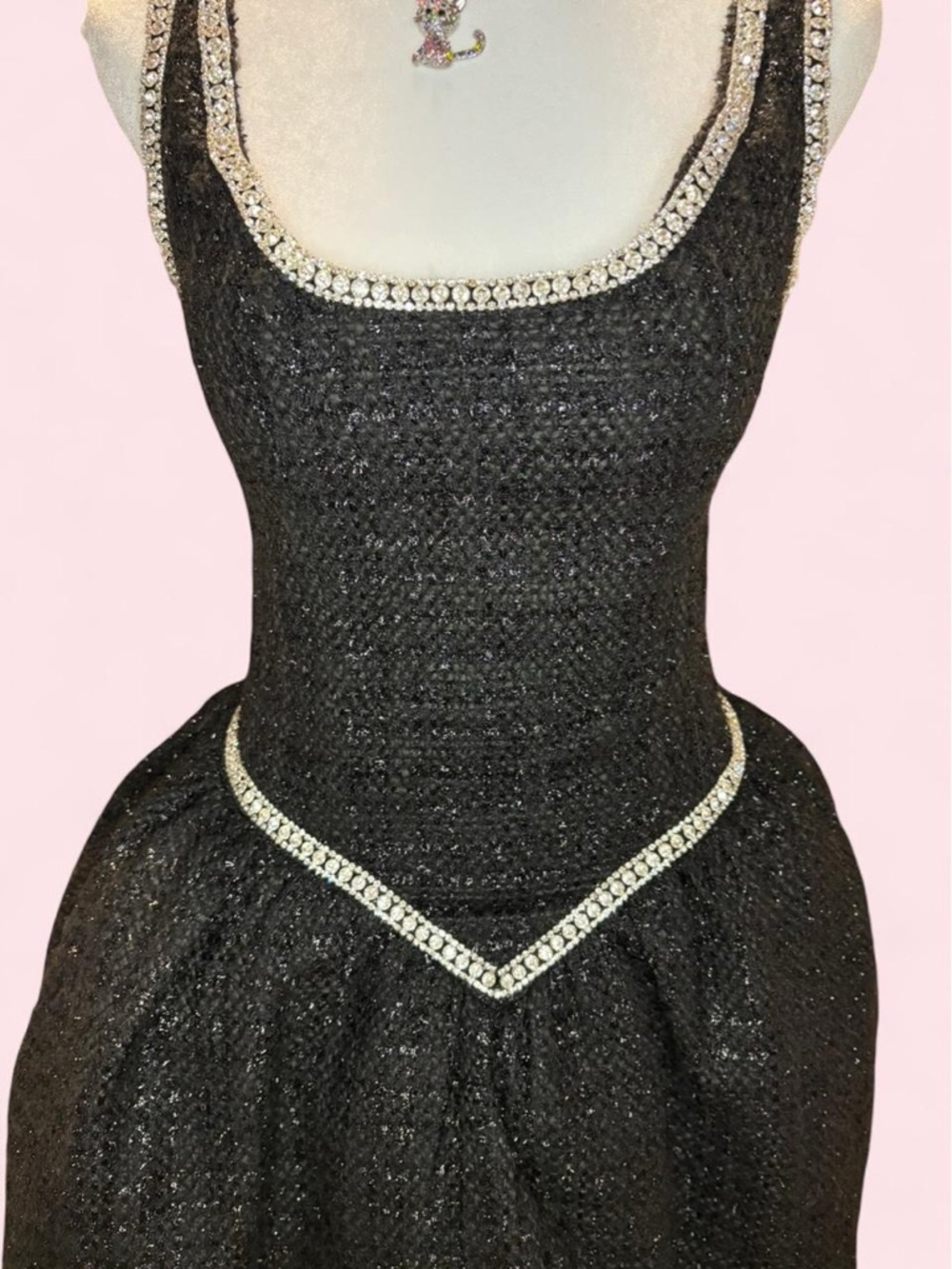 Black Rhinestone Bubble Dress